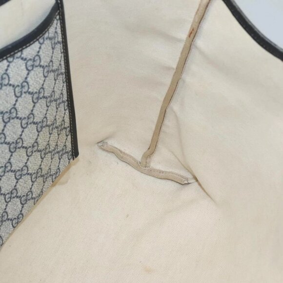 GUCCI GG Supreme Sherry Line Tote Bag PVC Navy Silver 211134 Auth bs27569 - Picture 11 of 16